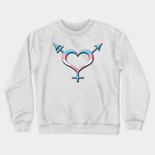 Heart-Shaped Transgender Pride Symbol Crewneck Sweatshirt